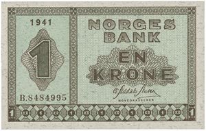 1 krone 1941. B8484995