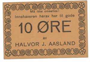 Halvor J. Aasland 10 øre