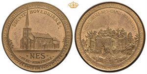 1910 Nes nye  hovedkirke. 31 mm, bronse.