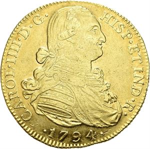 Carl IV, 8 escudos 1794. Nuevo Reino