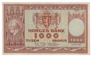 1000 kroner 1965. A2417531