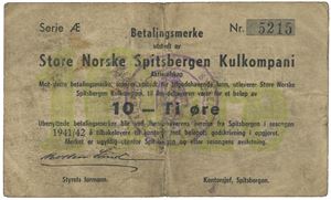 10 øre 1941/42. Serie Æ. Nr. 5215.