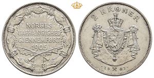 2 kroner 1907 Unionsoppløsningen med gevær
