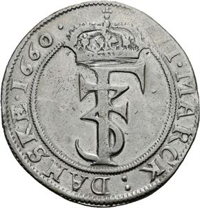FREDERIK III 1648-1670. 2 mark 1660. S.49
