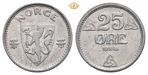 25 øre 1945 Zink.