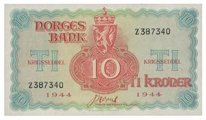 10 kroner 1944. Z387340