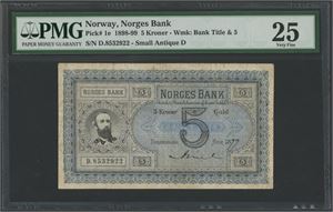 5 kroner 1899. D.8532922. Signert Arnet