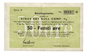50 øre 1959/60. Serie K Nr.0815. RR..