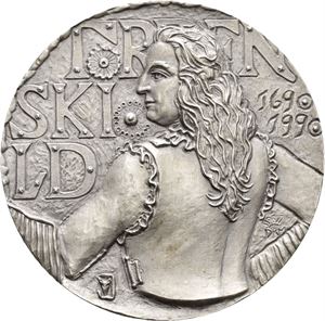 Peter Wessel Tordenskjold 1690-1990. Sølv. 39 mm