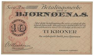 10 kroner 1923/24. Blankett.