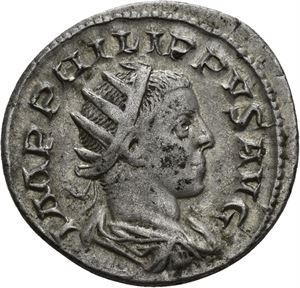 PHILIP II 247-249, antoninian, Roma 248 e.Kr. R: Elg mot venstre