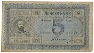 5 kroner 1899. D.8828899, signert Soelberg.