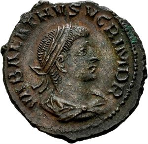 Vabalathus og Aurelian 270-272, antoninian, Antiokia. Hode av Vabalathus mot høyre/Hode av Aurelian mot høyre