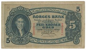 5 kroner 1940. T0200380