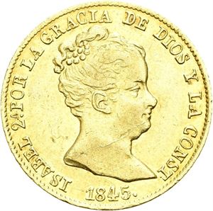Isabella II, 80 reales 1845. Barcelona