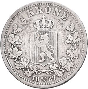 Oscar II, 1 krone 1887