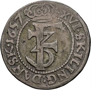 FREDERIK III 1648-1670. 1 mark 1657. S.49