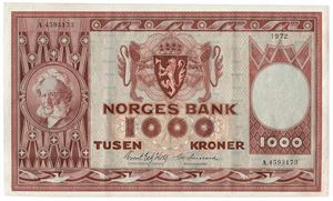 1000 kroner 1972. A4593173
