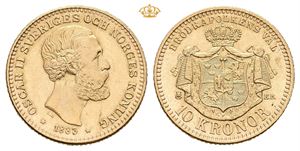 Oskar II, 10 kronor 1883