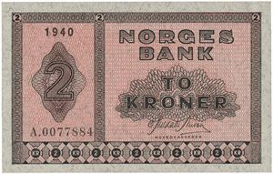 2 kroner 1940. A0077884