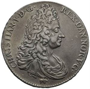 Speciedaler 1695. "Hæc boreas…". Ripe på advers/scratch on obverse. S.3