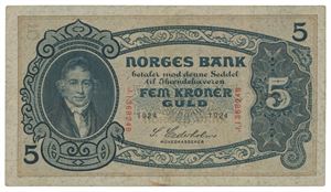 5 kroner 1924. J1368249