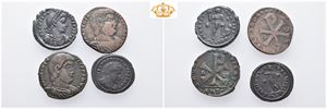 Lot of 4 late roman bronze coins