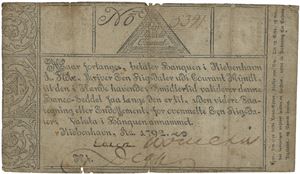 1 rigsdaler courant 1792. No. 5341.
