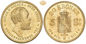 20 kroner/5 speciedaler 1874