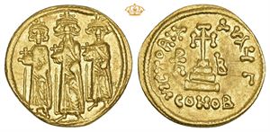 AV Solidus, dated IY 12 (= 638/9 AD)