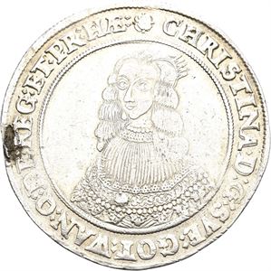 Riksdaler 1642. Har vært anhengt/has been mounted