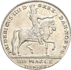 FREDERIK IV 1699-1730 4 mark 1723. S.3