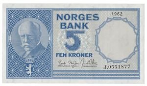 5 kroner 1962. J0551877