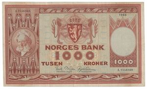 1000 kroner 1966. A2556868
