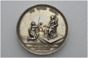 Forliket med Hamburg 1736. Wahl. Sølv. 50 mm