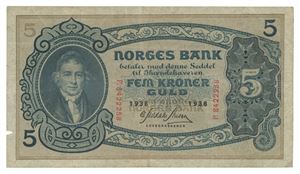 5 kroner 1938. P.8422258.