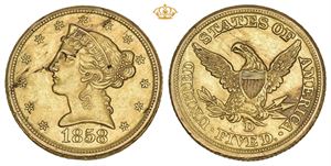5 Dollars 1858