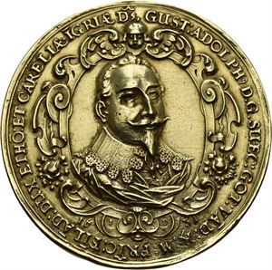 Gustav II Adolf, De svensk/protestantiske seiere i 1632. Dadler. Gull (55,14 g). 56 mm