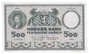 500 kroner 1968. A3121484