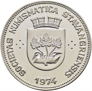 Stavanger og Rogaland Myntklubb sølvmedalje 1974