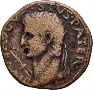 Divus Augustus d.14 e.Kr., Æ as, Roma 15-16 e.Kr. R: Livia sittende mot høyre