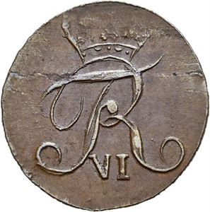 FREDERIK VI 1808-1814, KONGSBERG, 1 skilling 1812, uten myntmerke. S.8