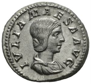 JULIA MAESA d.225 e.Kr., denarius, Roma 218-220 e.Kr. R: Fecunditas stående mot venstre