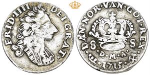 8 skilling 1715. S.8