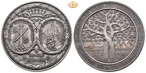 Bragernes og Strømsø forening 1811-1911. Sølv. 42 mm