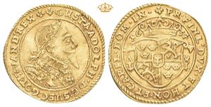 Erfurt under svensk administrasjon, 1631-1635 og 1636-1650. AV dukat (22,5 mm; 3,41 g), datert 1634