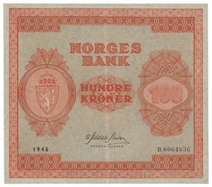 100 kroner 1946. B0064836