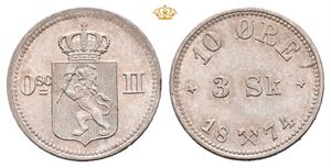 10 øre/3 skilling 1874