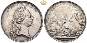 Frederik V. Rydningskommisjonen 1760. Monradt. Sølv. 48 mm.