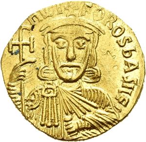 Nicephorus I 802-811, AV solidus, Constantinople (4,37 g). Crowned and draped facing bust of Nicephorus, holding cross potent and akakia/Crowned and draped facing bust of Stauracius, holding globus with cross and akakia. Wavy flan, a few field marks and scratches